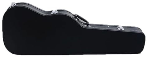 Hartschalenkoffer für E-Gitarre, aus Holz, Hartschale, Schutzhülle für Strat ST/TL Tele Style E-Gitarre, Hartschalenkoffer mit Schlossriegel Polsterung und weichem Ledergriff, balck