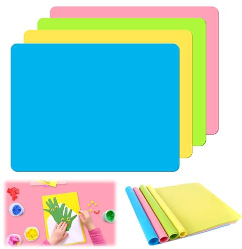 Sprifityy 4 PCS Tapete de Silicona 40 x 30 cm, Tapete Silicona Horno Antideslizante Resistente Al Calor, Alfombrilla de Silicona para Manualidades para Fundición de Joyas, Fabricación de Epoxi