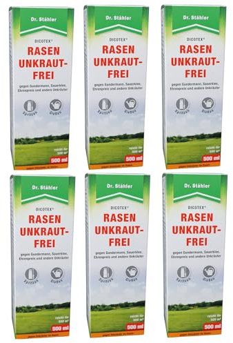 Dr. Stäher Dicotex Rasen Unkrautfrei Unkrautvernichter - Heinrichs Agrar Sparpack 6x 500 ml für 6x 500 m² - Herbizid Unkrautvernichter