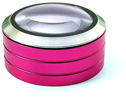 Sweet taize 5X 72mm Desktop Oversized Dome Magnifier, Magnifying Glass with Light for Map Document Reading,Inspection,Exploring,Hobbies,Black a/Pink Interesting life Fashionable