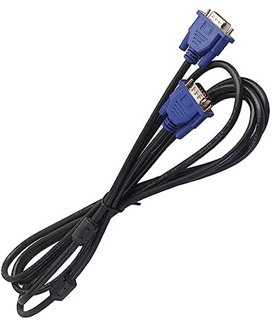 OSALADI Cable Vga Macho a Macho de 3 Metros con Núcleo de Ferrita para Computadora y Monitor, Cable Adaptador Vga de Alta Resolución Compatible con Pc, HDTV y Proyector, Color Negro