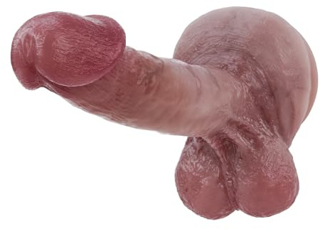 6 Inch Dildo with Balls-Anal Sex Toys for Women|Men,Real Skin Pink Dildo,Realistic Penis for Men,Silicone Dildos Anal Dilator,Small Mini Dildos