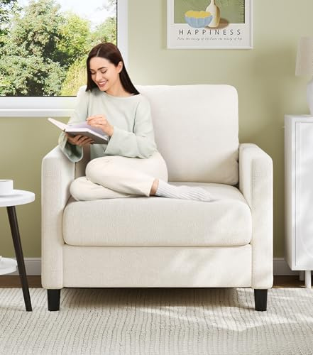 Welzona Sillón Salón, Sillón de Lectura de 84 cm Cómodo, Sin Herramientas Muebles Sillones Salón, Dormitorio Todo-Madera Dormitorio, Silla de Lectura, Mini Sofá de Peluche, Sofá Pequeño para