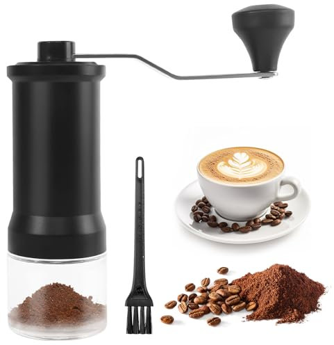 Manuelle Kaffeemühle Handkaffeemühle Coffee Grinder mit Keramikmahlwerk Kaffeemühle Manuell Kaffeemühle Hand Verstellbarer Mahlgrad von grob bis fein