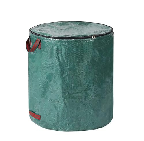 MNEVZX 60–500 l Garten-Abfallbeutel mit Deckel, faltbar, großes Fassungsvermögen, Laubsammel-Mülleimer, wiederverwendbar Gartenabfallsack gartenwerkzeug(120L,with Lid)