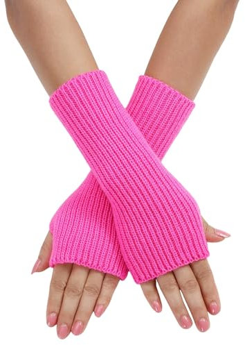 Armstulpen Damen Fingerlose Handschuhe Warmem Pulswärmer Strick für Damen Arm Sleeve Handstulpen Damen Gestrickte Arm Stulpen Fingerlose Handschuhe Karneval Lange Armstulpen Handstulpen (One Size)