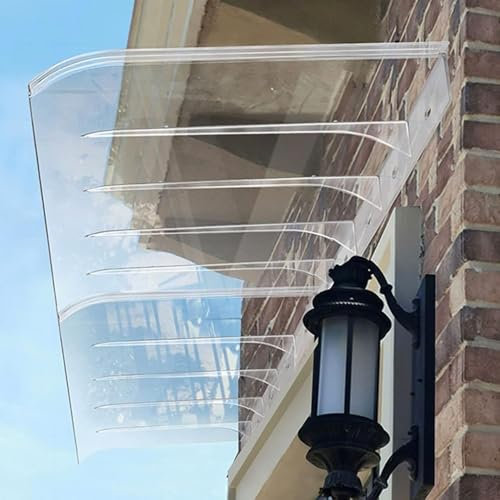 Awning for Door Entrance Invisible Front Door Canopy Awning Shelter,Outdoor Cover Porch Canopy,Door Window Garden Canopy Patio Porch Awning,Curved Polycarbonate Cover,50x150cm/20 x59