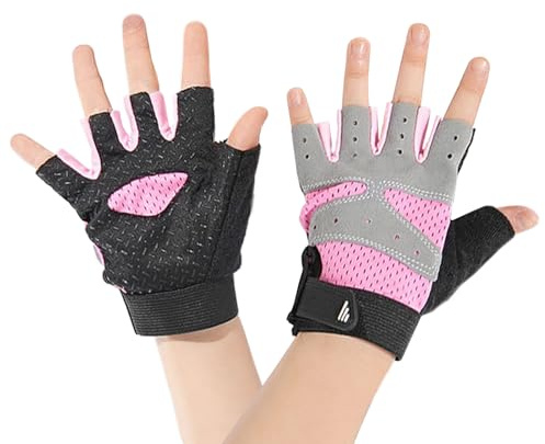 Faxianther Kids Lightweight Cool Cycling Gloves Breathable Half Finger Roller Skating Cycle Gloves Girls Boys Sports Mitts