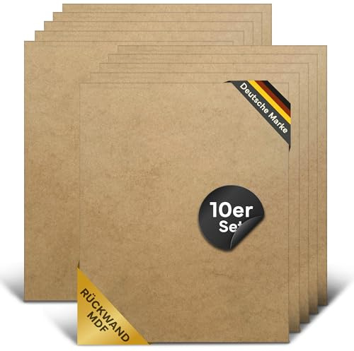 Lot de 10 panneaux MDF de 2 mm découpés sur mesure - Panneaux de particules pressés pour habiller les parois arrière d'armoires et des cadres photo - Plaque en bois fin pour la construction et le