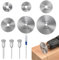 Lames de scie circulaire HSS avec tournevis, lot de 6 disques 3 mandrins pour outil rotatif multifonction, disques de coupe pour bois plastique métal, kit accessoire bricolage