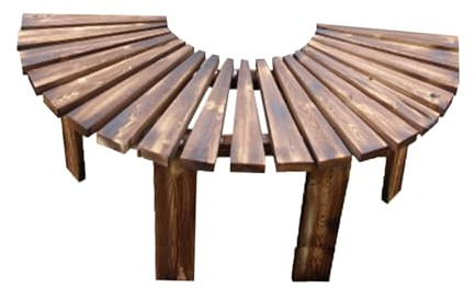 Trädbänk Runtom, Träböjda Bänkar, Slät Yta Halvcirkelformad Sits, For Utomhusgård Uteplats Däck Gräsmatta Trädgård(Color 2)