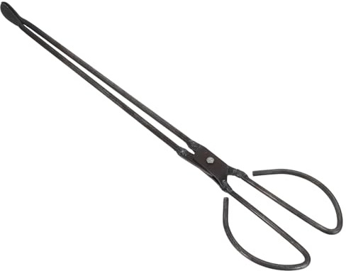 HIAKDOFT Pinze per Caminetto in Acciaio Pesante con Testa Piatta Ergonomica per Legna Briquette e Raccolta Rifiuti Strumento Manuale Multifunzionale per Barbecue Campeggio e Pulizia