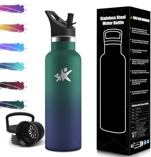 Mulbijeo Borraccia Termica 750 ML, Senza BPA, Bottiglia Termica, Sottovuoto a Doppia Parete, Borracce Termiche, 18/8 Acciaio Inox, Borraccia con Cannuccia, Termos per Palestra, Sport, Bici