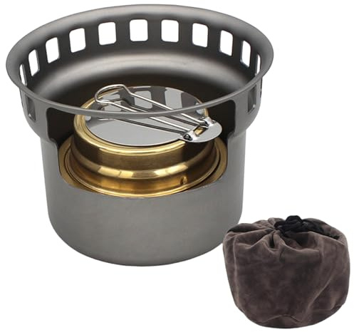 Réchaud à alcool en titane, Mini réchaud de Camping Portable en métal, ustensiles de cuisine Camping légers pour pique-nique barbecue randonnée en plein air