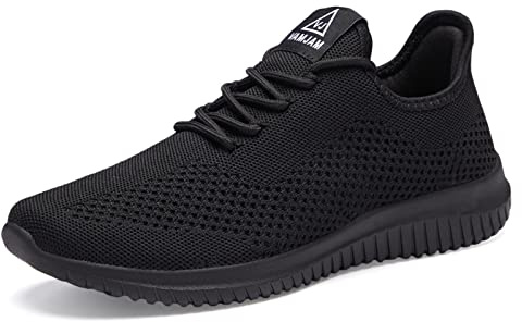 LCGJR Men's Running Shoes Ultra Lightweight Breathable Walking Shoes Non Slip Athletic Fashion Sneakers Mesh Workout Casual Sports Shoes