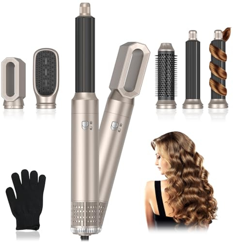 Cepillo Secador de Pelo 5 en 1,Air Styler Set 1000W, Cepillo de Aire Caliente Multifunción, Moldeador Pelo With Riza 3 Temperaturas,Tecnología Ion,Cepillo Alisador para Volumen,Alisa y Seca