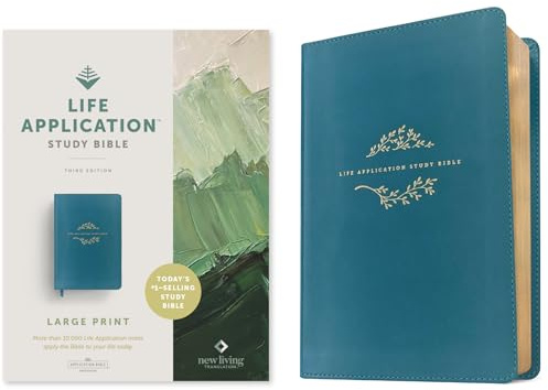 NLT Life Application Study Bible, Third Edition, Large Print: New Living Translation, Teal Blue, Leatherlike, Red Letter
