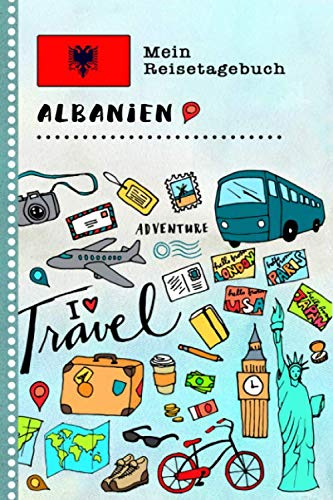 Albanien Mein Reisetagebuch: Kinder Reise Aktivitätsbuch zum Ausfüllen, Eintragen, Malen, Einkleben A5 - Ferien unterwegs Tagebuch zum Selberschreiben - Urlaubstagebuch Journal für Mädchen, Jungen