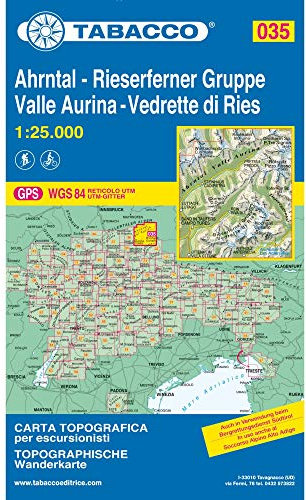 Tabacco Wandern Ahrntal 1:25 000: GPS. UTM-Gitter [Lingua inglese]: 035