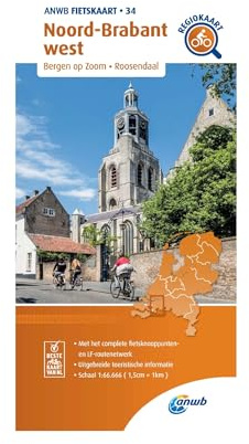 34 Noord-Brabant west (Bergen op Zoom/Roosendaal): Fietskaart mit Radwegen (Fietskaarten, Band 34)
