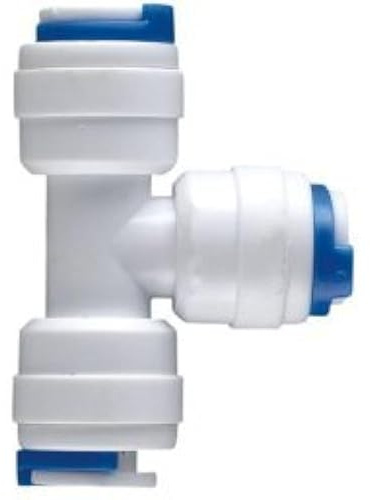 Realgoal 3/8 X3/8X1/4 Tee 3 Way Tube Quick Connect Tube Push Fit Quick Fittings Conector para RO Water Reverse Osmosis Pure Filter System (Pack de 3)