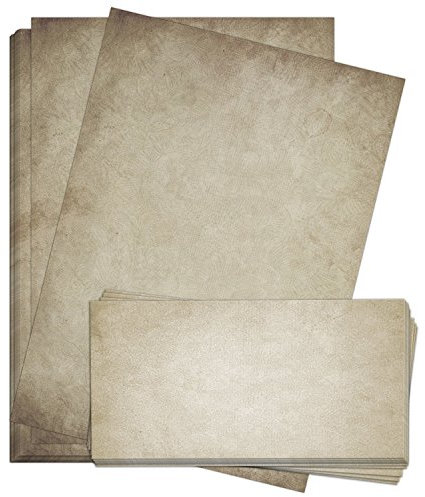 50 x Briefpapier und 50 x Briefumschläge Altes Papier Vintage