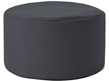 Lumaland Sitzsack Pouf (50 L) | Kompakter Sitzsack mit 3-in-1-Funktion: bequemer Hocker, praktisches Tischchen & stylischer Fußschemel für in- & Outdoor I Mit Flexibler EPS-Füllung | Ø 25 x 45 cm