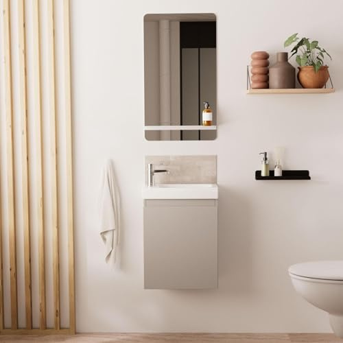 MOB-IN Meuble Lave-Mains Lisa + Miroir Tablette
