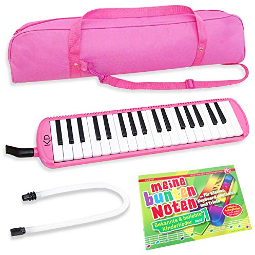 Keepdrum Melodica Pink 37 touches Set avec sac + carnet de musique pour enfants