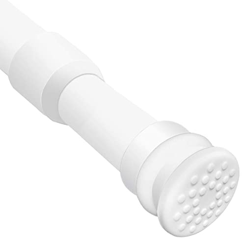 QILERR Small Tension Curtain Rods 16 to 28 Inches, Heavy Duty Short Shower Curtain Rod Adjustable Extension Spring Tension Rods for Windows, Closet, Kitchen, Bathroom, Wardrobe, White