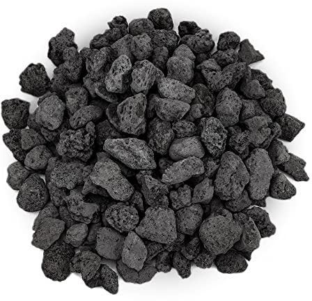 onlyfire Pierre de lave noire de 1,0 à 2,2 cm | Pierres de lave volcaniques ignifuges et résistantes à la chaleur pour foyers et cheminées d'intérieur et d'extérieur | 4,5 kg