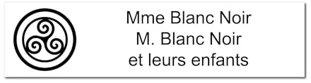 Placa grabada para nombre y número buzón Triskel autoadhesivo, 10 x 2,5 cm, personalizada, 1 a 3 líneas, color blanco