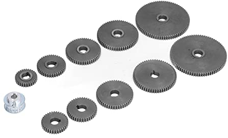 YWBL-WH 11Pcs Metall Drehmaschine Getriebe Mini Drehmaschine Ersatzzahnräder 17 Zähne Motor Riemenscheibe T80 T60 T50 T40 T35 T30 Set Kit Zum Schneiden