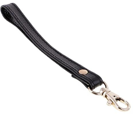 zalati Cinturino da polso Cinturino in vera pelle Manico piccolo Fibbia dorata Borsa a mano Borsa da polso Cinturino Nero