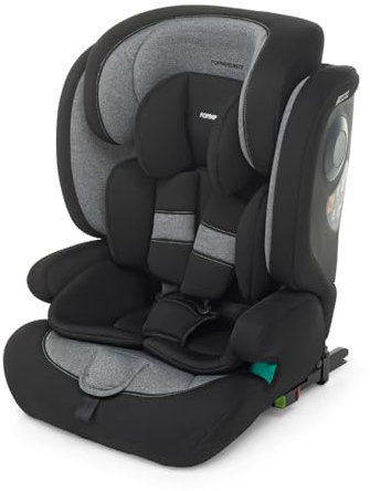 Foppapedretti Seggiolino Auto Tender I-Size da 76 e 150 cm di altezza, Test di impatto laterale Safe Body Protection, Doppia Omologazione (con e senza Isofix), Protezione Comfort Kid Pad, Carbon