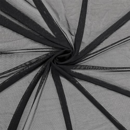 OLYCRAFT 5 Yards/4.6m Schwarzer Stretch Netzstoff Netzgewebe Polyestergewebe Polyester Spandex Netz Transparenter Tüll Spitzenstoff Für Geschenkverpackungen DIY Nähen Hochzeit Party Dekorationen
