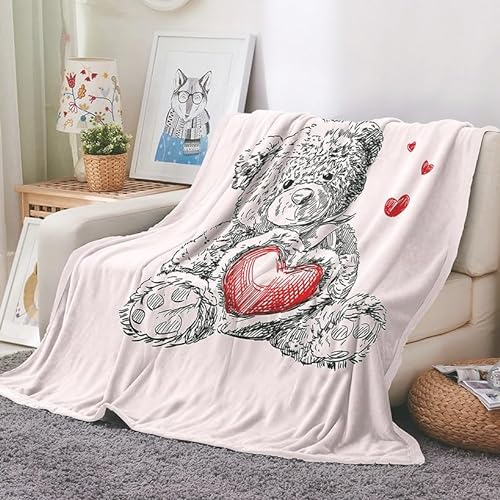 EHOMERY Kuscheldecke Outdoor Baumwolle Decken New York Kuscheldecke Decke Zum Selber Gestalten Tragen Karikatur Hosting-Decke Dekorative Weiche Kuscheldecken Rot 200x150cm