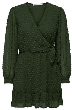 Onltiva L/S Dobby Fake Wrap Dress WVN