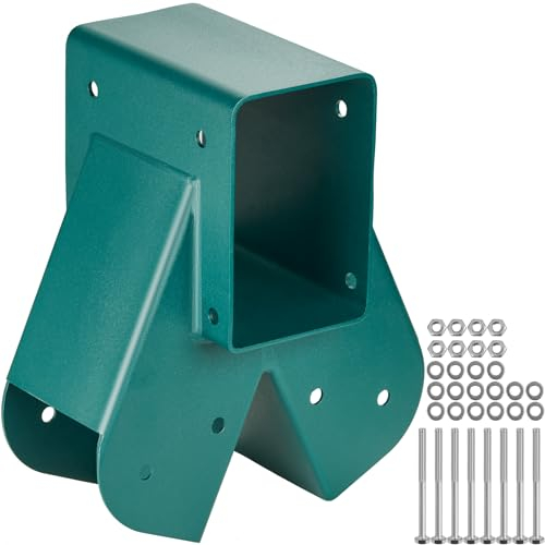 VEVOR Connettore Metallo Altalena, Attrezzatura di Connettore per Altalena in Acciaio al Carbonio Supporto Medio per Trave in Legno Palo Accessori di Montaggio 10,2x10,2cm, Trave 10,2x15,2cm Verde