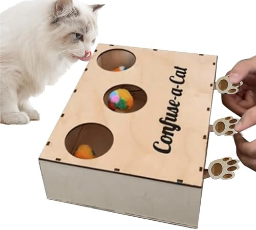 Katzenbox-Spielzeug, Katzenleckerli-Puzzle - Verwirren Sie eine Katzentoilette,Katzenjagdbox, Katzenpuzzle aus , natürliches interaktives Spiel für Katzenbesitzer, haustierfreundlich für Hund und