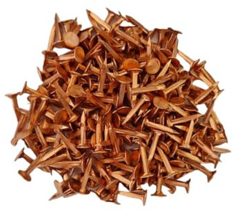 Semences Tapissier Évidées en Cuivre - 14mm 12/6 (6,4 mm Ø) - 100g - Petit Clou idéal pour Pose de Toile, Sanglage, Appointage - Haute Qualité & Fabriqué en France