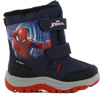 Leomil Spiderman Botte de Neige Bottes d'hiver 27, Semelle antidérapante pour les jours d'hiver froids, Bleu