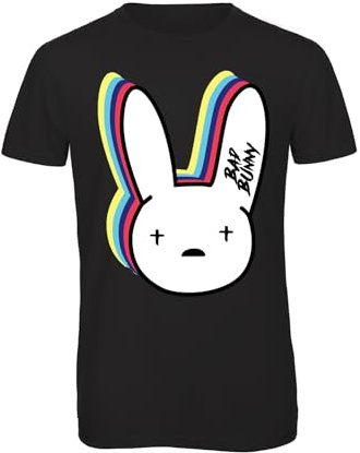 Bughyprint Tshirt Maglia Maglietta Uomo Bad Bunny Logo RAPSTAR Rap Famous Hip Hop Trap