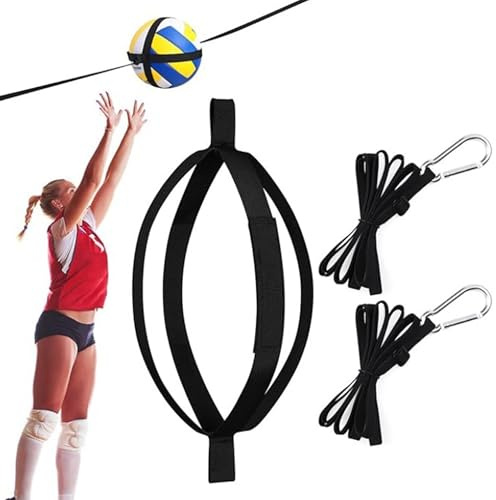 Hayaww Entraînement De Volley-Ball Appareil D'entraînement Aid avec Cordons Spike Trainer Ceinture de Volleyball Volleyball Kick Traine Ceinture Elastique Réglable Bande Résistance (Noir)