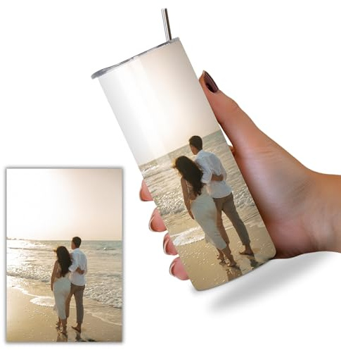 KaTunn - botella agua acero inoxidable personalizada doble aislamiento - bote Térmica personalizada con Foto y texto y pajita Incluida - botella Agua térmicaiIdeal para Regalo - termo personalizado