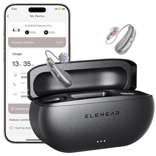 ELEHEAR-Beyond Pro Hearing Aids, Bluetooth OTC Hearing Aids for Seniors and Adults, Premium Sound Algorithm with VocClear 2.0, 30% Clearer Speech, Music Mode & Enhanced App, Bluetooth Streaming