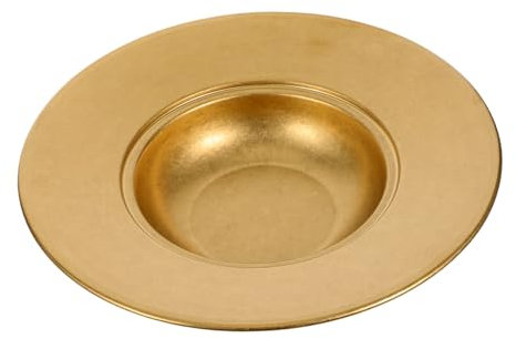 MUCKLILY Plato De Acero Inoxidable Para Pasta 26 Cm, Color Dorado Vintage, Resistente y Versátil, Adecuado Para Servir Espaguetis, Sopas y Postres Comedor y Restaurante