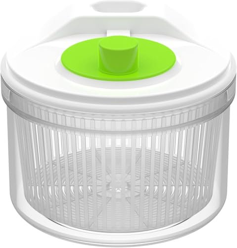 Essoreuse à salade – Petite essoreuse à salade facile pour nettoyer les légumes, les fruits, la laitue, design compact et peu encombrant, outil de cuisine multifonction, excellent nettoyant pour