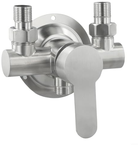 Oniissy Wall Mount Bathroom Shower Mixer Valve, Stainless Steel Hot Cold Water Control Faucet With Metal Handle For Bath Shower System