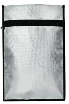 Faraday - Borsa impermeabile ignifuga, anti-hacking, blocco del segnale, per notebook, computer, telefoni e portachiavi, 39 x 26 cm, colore: grigio